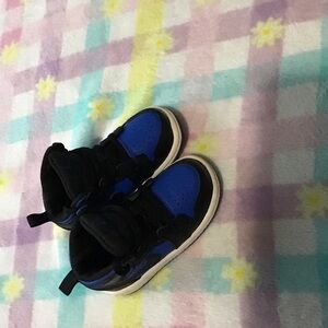 Jordan Kids Black and Blue Sneakers